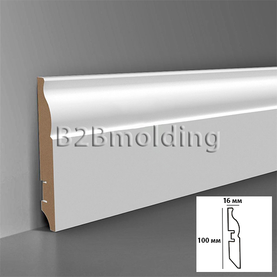 Плинтус МДФ белый 100мм