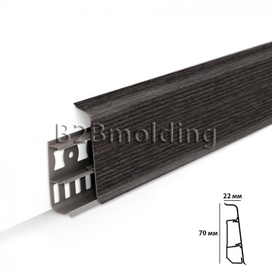 Плинтус 70мм каштан серый-352 Идеал «Деконика»