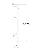 Плинтус Comfort Classic 80 Секвойя серая 435