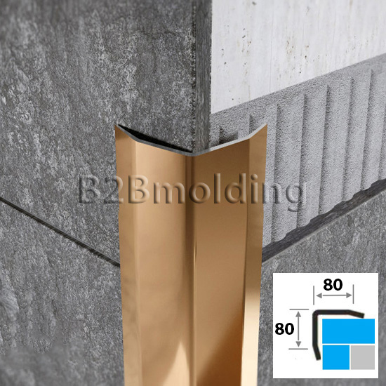 Угол наружный ПУ-1 80х80 из нержавеющей стали 430