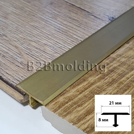 Т-порог из латуни(Золото сатинированное) 