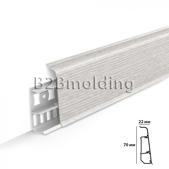 Плинтус 70мм клен пантина-265 Идеал «Деконика»