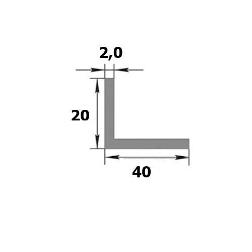 Угол 40х20 УП 14-27 алюминий