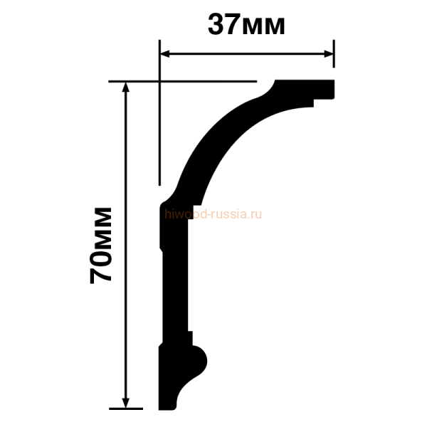 Плинтус потолочный HIWOOD A70 V2