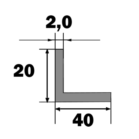 Угол 40х20 УП 14-27 алюминий