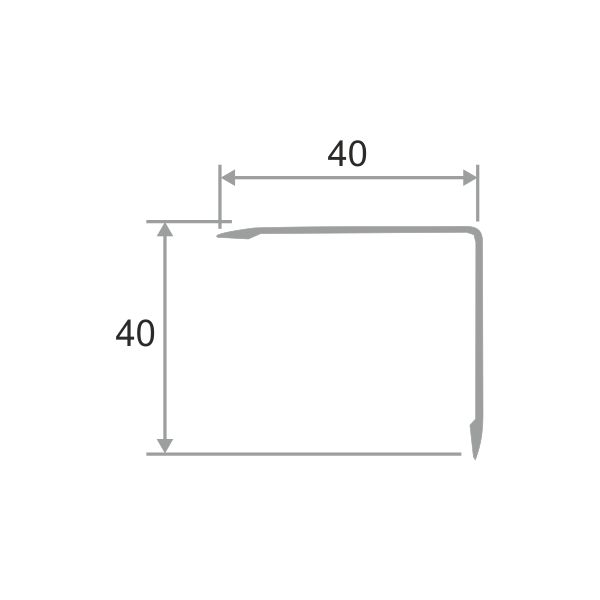 Угол 40х40 ПО 40 алюминий