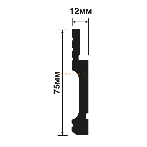Плинтус HIWOOD B75V1L с полосой