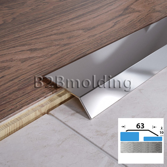 Порог радиусный FAP 10 63мм из нержавеющий стали