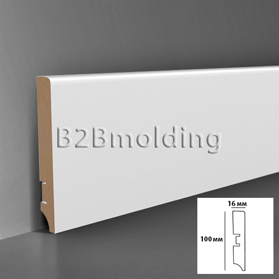 Плинтус МДФ белый 100мм