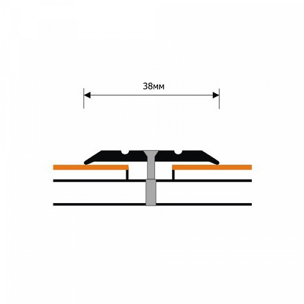 Порог из латуни ЛПП 38мм