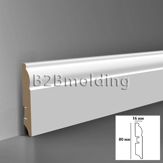 Плинтус МДФ белый 80мм