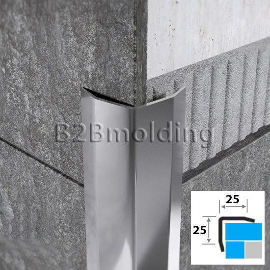 Угол наружный ПУ-1 25х25 из нержавеющей стали 430