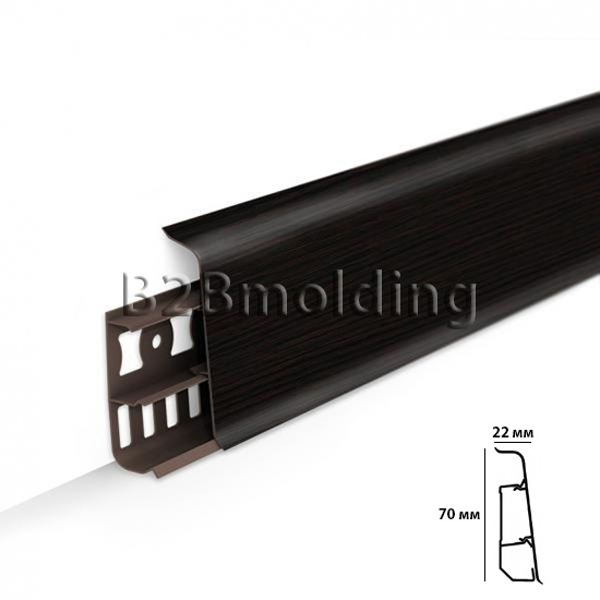 Плинтус 70мм венге темный-303 Идеал «Деконика» 