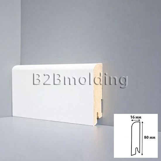 Плинтус МДФ U102 белый Deartio