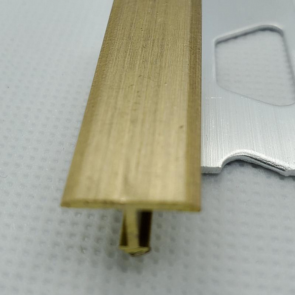 Т-порог из латуни(Золото сатинированное) 