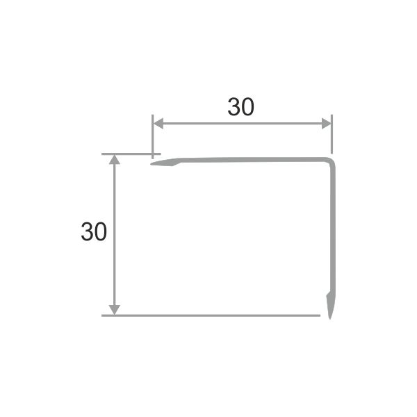 Угол 30х30 ПО 30 алюминий