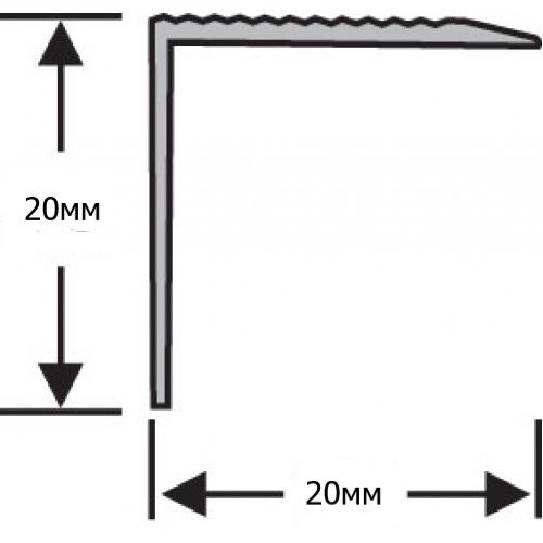 Профиль ЛП 20x20 из латуни для ступеней