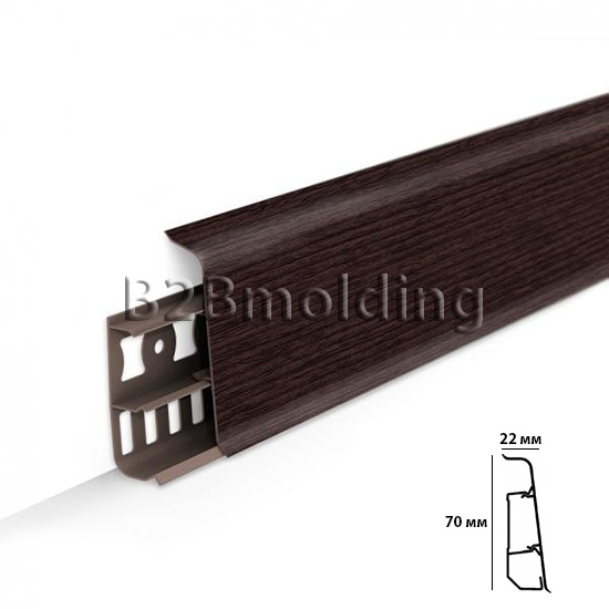 Плинтус 70мм каштан-351 Идеал «Деконика»