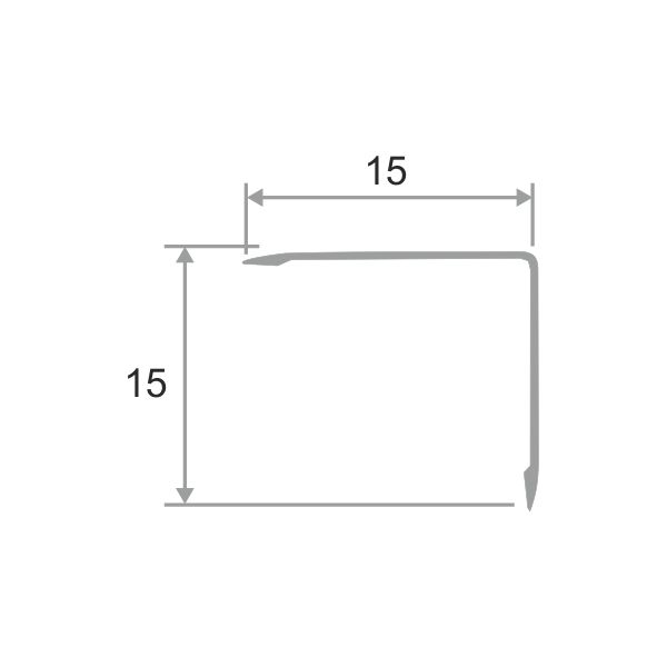 Угол 15х15 ПО 15 алюминий