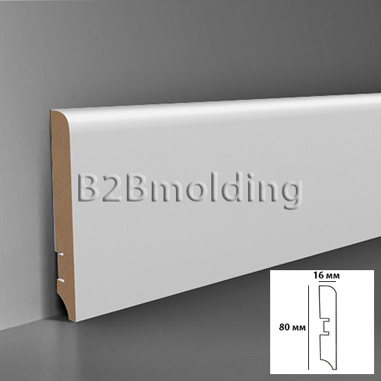 Плинтус МДФ белый 80мм