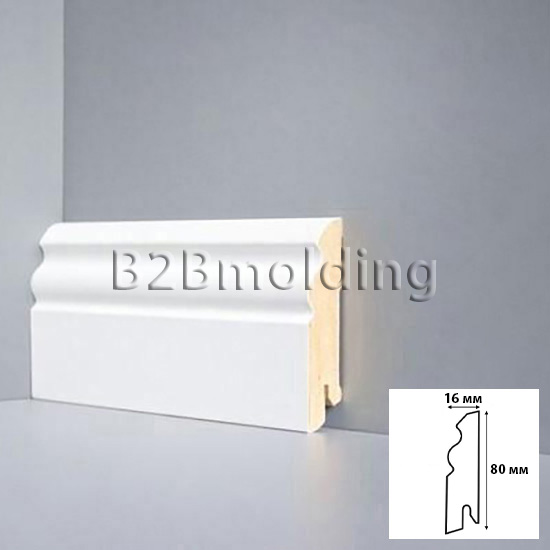 Плинтус МДФ U105 белый Deartio