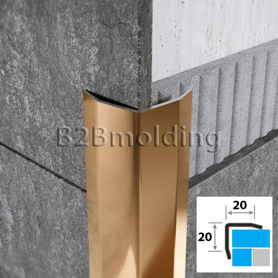 Угол наружный ПУ-1 20х20 из нержавеющей стали 430