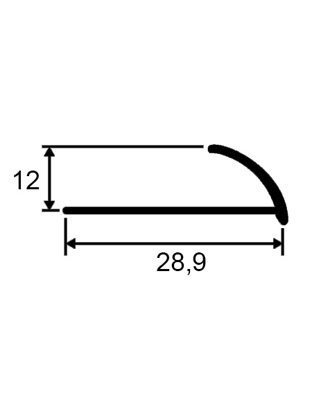Профиль ПО скругленный угловой латунный(Золото мат сатин)