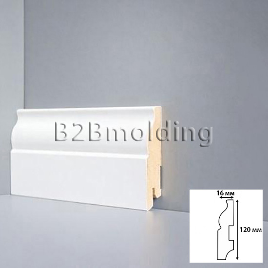 Плинтус МДФ U104 белый Deartio