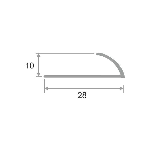 Профиль ПО скругленный угловой латунный(Золото глянец)