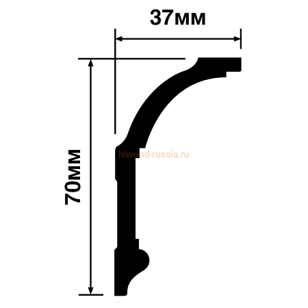 Плинтус потолочный HIWOOD A70 V2