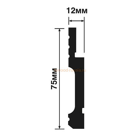 Плинтус HIWOOD B75V1L с полосой