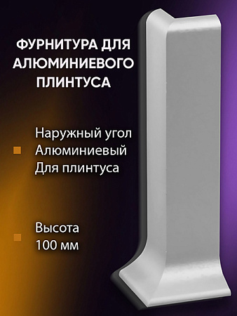Плинтус L 3,0м Алюм 100мм Серебро Матовое