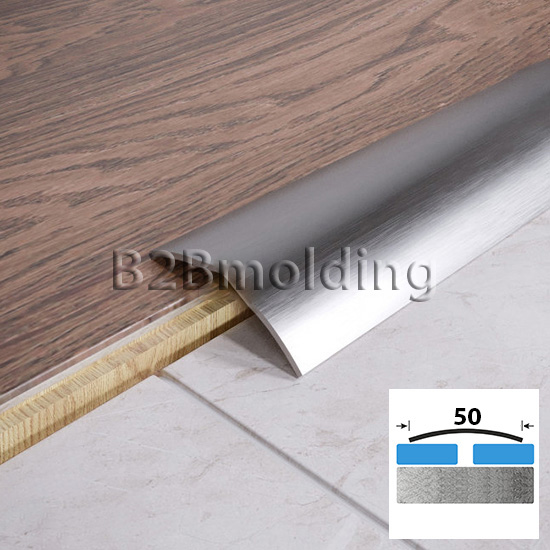 Порог плоский радиусный FAR 50 мм из нержавеющий стали 