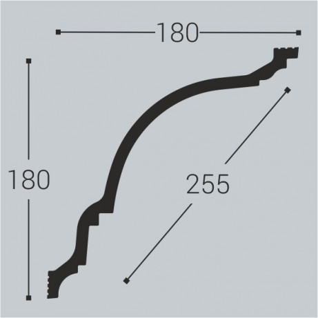 Плинтус потолочный К23 180-180