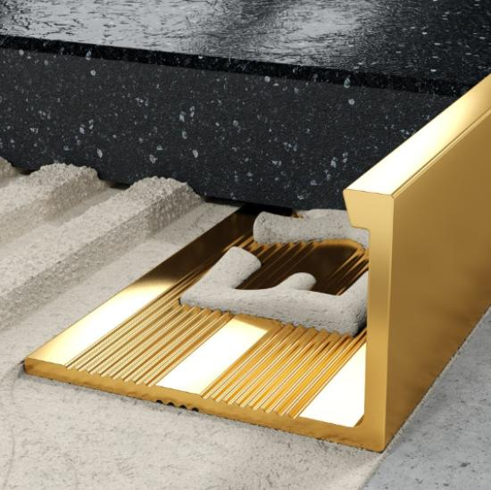 Г-образный профиль латунный(Золото глянец)