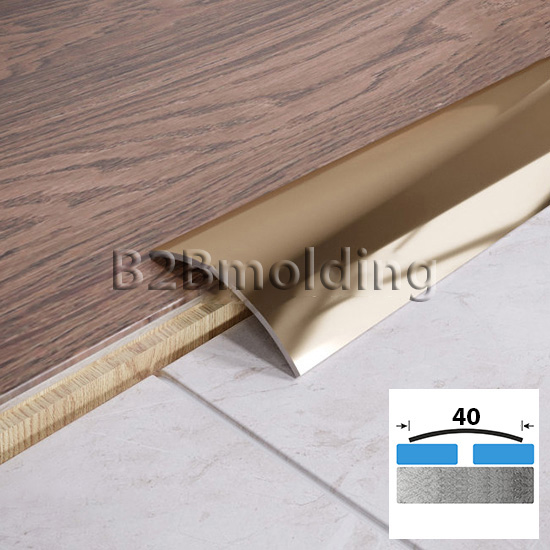 Порог плоский радиусный FAR 40 мм из нержавеющий стали 