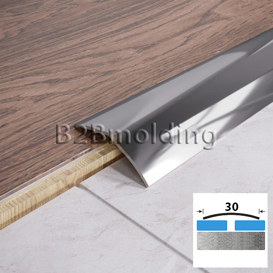 Порог плоский радиусный FAR 30 мм из нержавеющий стали 