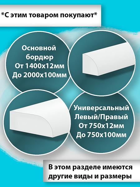 Бордюр R12-12мм Акриловый для Ванны 