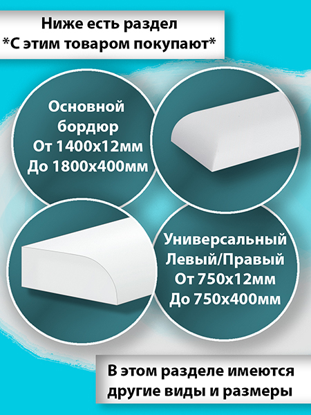 Бордюр R12х150мм Акриловый для Ванны 900 мм